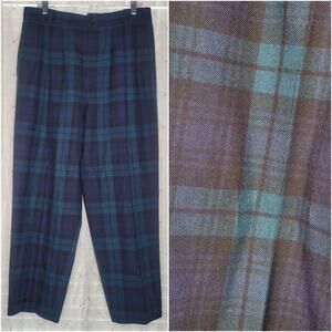 Vtg Giorgio Sant Angelo Wool Black Watch Tartan Plaid Royal Highland Pants Sz 16